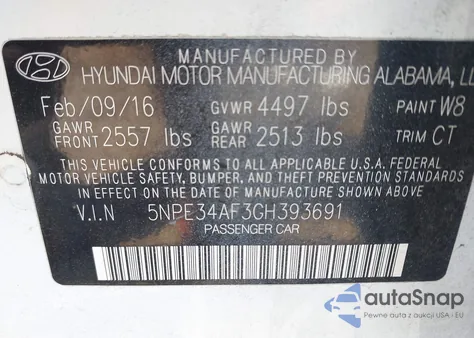 2016 Hyundai Sonata Sport from USA, damaged, VIN 5NPE34AF3GH393691